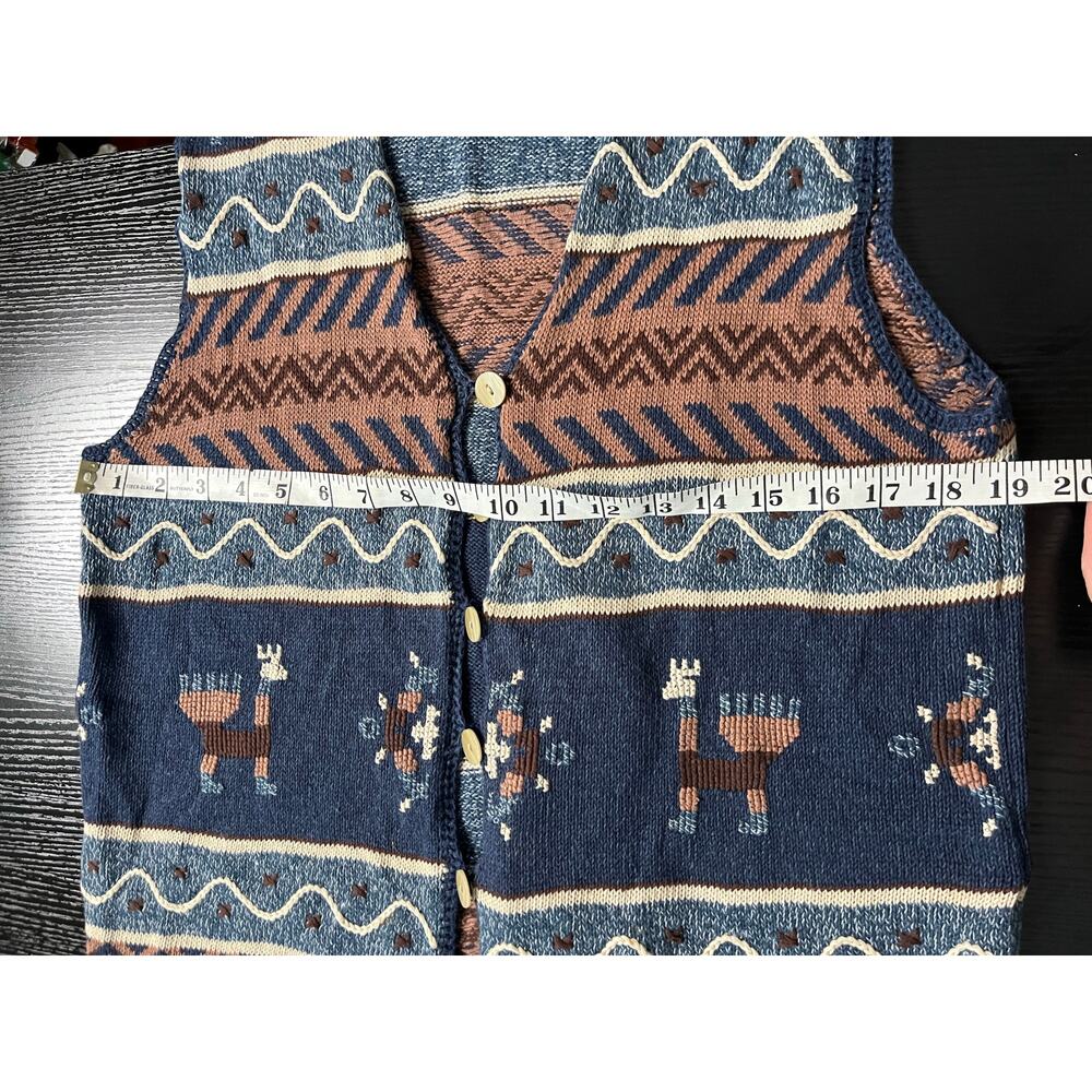 Vintage 90's Capezio Llama motif woven vest - Picture 6 of 10
